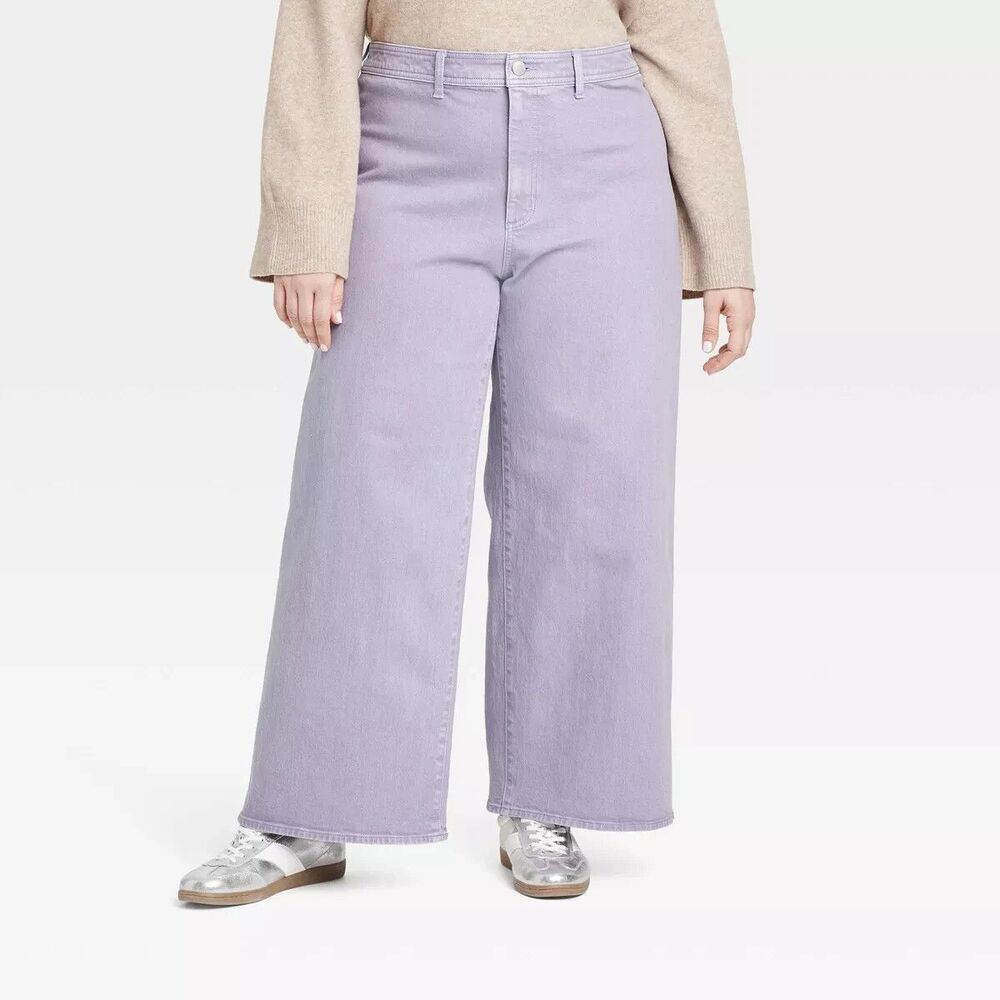 Universal Thread High-Rise Sailor Wide Leg Ankle Jeans - Purple Womens size 28